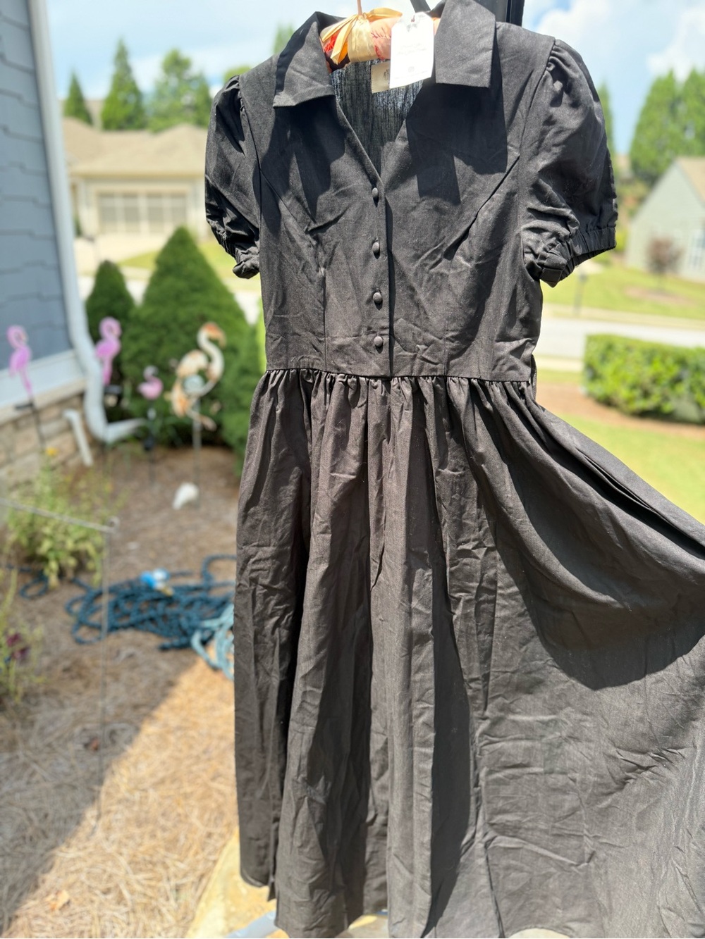 NWT Linen Vibes Chillinen Black Maxi Dress Size XS with Pockets and Belt